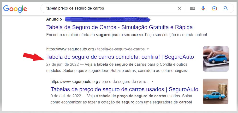 Primeira página do Google